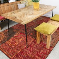 Brown Traditional Patchwork Living Area Rug cm x 280 cm