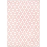 Blush Pink White Classic Trellis Living Area Rug Light Pink cm x 330 cm