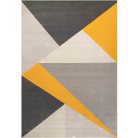 Ochre Grey Geometric Living Area Rug cm x 280 cm