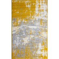 Ochre Grey Distressed Abstract Living Area Rug cm x 330 cm