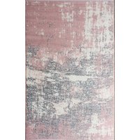 Blush Pink Grey Distressed Abstract Living Area Rug Light Pink cm x 150 cm