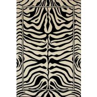 Kukoon Black White Zebra Print Maximalist Contemporary Living Room Area Rug | Size: 80 cm x 150 cm