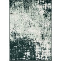 Emerald Green Distressed Abstract Living Area Rug cm x 280 cm