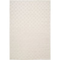 Kukoon Cream Beige Chequered Velvety Soft Rug in Light Beige | Size: 80 cm x 150 cm