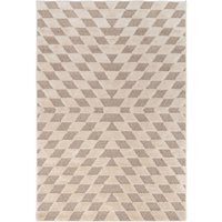 Silver Diamond Geometirc Living Area Rug Beige cm x 230 cm