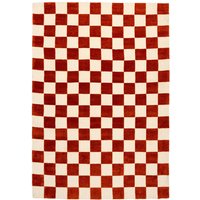 Terracotta Retro Checkerboard Living Area Rug cm x 280 cm