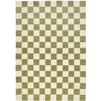 Sage Green Retro Checkerboard Living Area Rug cm x 230 cm