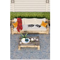 & Grey Mottled Outdoor Garden & Patio Area Rug cm x 170 cm