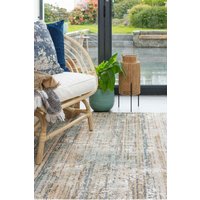 Beige Abstract Distressed Soft Area Rug Mid cm x 280 cm