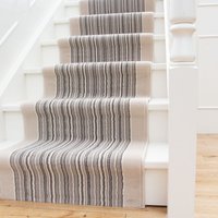 Kukoon Beige Striped Cut to Measure Stair Carpet Runner Rug 70cm Wide | Size: 70 cm x 690 cm