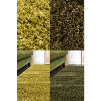 Green Soft Fluffy Shaagy Living Room Cosy Fireside Area Rugs cm x 170 cm