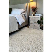 Cream Soft Fluffy Shaggy Cosy Warm Bedroom Area Rugs cm x 290 cm