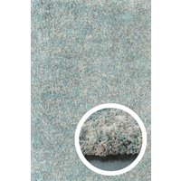 Super Soft Mottled Tonal Duck Egg & Grey Shaggy Living Room Area Rugs cm x 230 cm