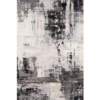 Kukoon Silver Grey Modern Contemporary Abstract Small Doormat Rug 80cm x 150cm | Size: 80 cm x 150 cm