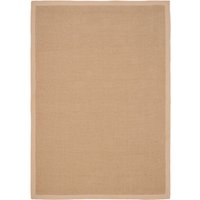 Natural Golden Jute Micro Woven Herringbone Pattern Cotton Border Area Rug cm x 170 cm