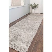 Runner Rug Silver Super Soft Shaggy Long Hallway Rugs cm x 240 cm
