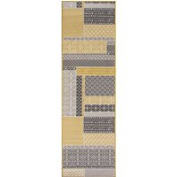 Runner Rug Ochre Grey Traditional Patchwork Area Rug cm x 300 cm