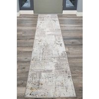 Runner Rug Gold Metallic Distressed Abstract Long Hallway Rugs cm x 240 cm