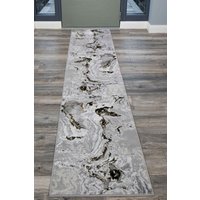 Runner Rug Gold Metallic Distressed Marble Long Hallway Rugs cm x 240 cm