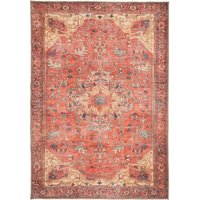 Gold Distressed Persian Inspired Washable Living Room Area Rug Terracotta cm x 300 cm