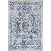 Kukoon 80x150cm Beige Blue Washable Indoor Doormat Front Door Entrance Rug | Size: 80 cm x 150 cm