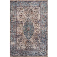 Distressed Soft Washable & Liquid Repellent Living Room Area Rug Duck Egg cm x 300 cm