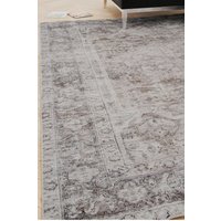 Grey Distressed Soft Washable & Liquid Repellent Living Room Area Rug cm x 330 cm