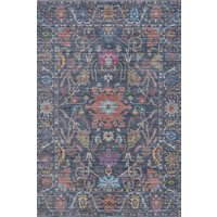 Distressed Soft Washable & Liquid Repellent Living Room Area Rug Mid Blue cm x 150 cm