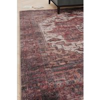 Distressed Soft Washable & Liquid Repellent Living Room Area Rug Wine cm x 150 cm