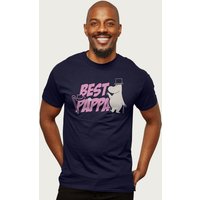 Moomin Men's Best Pappa Light Text pappa T-Shirt in Navy | Size: Large