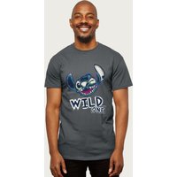 Disney Men's Lilo & Stitch Experiment 626 Wild One T-Shirt in Dark Grey | Size: 2XL