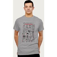 Back To The Future Men's The Time Travelers Kit T-Shirt in Mid Grey | Size: XL