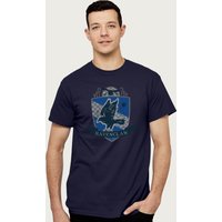 Harry Potter Men's Ravenclaw Quidditch Distressed Shield T-Shirt in Navy | Size: Large
