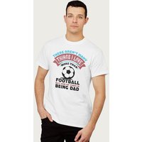 Coto7 Men's Football & Being A Dad Fathers Day T-Shirt in White | Size: Medium