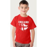 Coto7 England Paint Splatter Euro Football T-Shirt in Red | Size: 9-11 Years