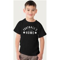 Football's Coming Home White & Grey Text Euro Football T-Shirt in Black | Size: 9-11 Years