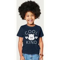 Care Bears Tenderheart Bear Cool To Be Kind White Text T-Shirt in Navy | Size: 12-13 Years