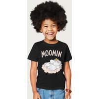 Moomin troll Snorkmaiden Relaxing Together T-Shirt in Black | Size: 3-4 Years