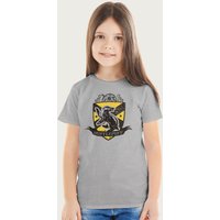 Harry Potter Hufflepuff Quidditch Distressed Shield T-Shirt in Mid Grey | Size: 3-4 Years