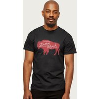 Yellowstone Men's Dutton Ranch Bison Montana USA T-Shirt in Black | Size: XL
