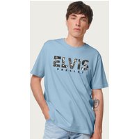 Elvis Presley Live Performance Cut Out Text T Shirt