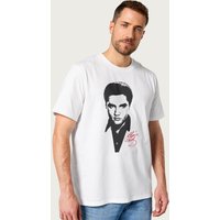 Elvisly Yours Men's Elvis Presley Black & White Portrait T-Shirt | Size: Large