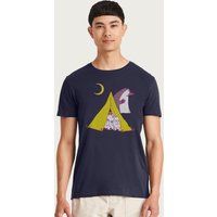 Moomin Men's troll & Pappa Camping At Night T-Shirt in Navy | Size: XL