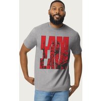 Judge Dredd Men's 2000 AD I Am The Law Lawgiver Pose T-Shirt in Mid Grey | Size: Medium