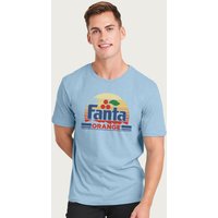 Fanta Men's Retro Sunset Logo T-Shirt in Light Blue | Size: 2XL