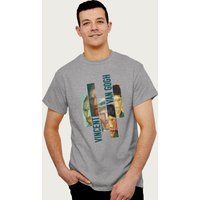 Coto7 Men's Vincents Faces Classic Paintings T-Shirt in Mid Grey | Size: Medium