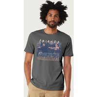 Friends Men's Stick To The Routine Ross & Monica T-Shirt in Charcoal | Size: Large