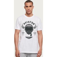 TOP GUN Men's Aviator Lt. Payback Fitch Helmet Maverick T-Shirt in White | Size: Medium