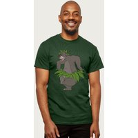 Jungle Book Men's Baloo Leaf Dance Disney T-Shirt in Bottle Green | Size: Large