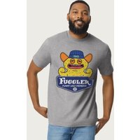 Fuggler Men's Grin Grin Funny Ugly Monsters T-Shirt in Mid Grey | Size: Small